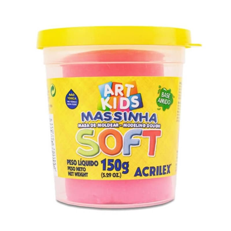  MASA MODELAR SOFT ACRILEX POTE 150G ROSA  X6