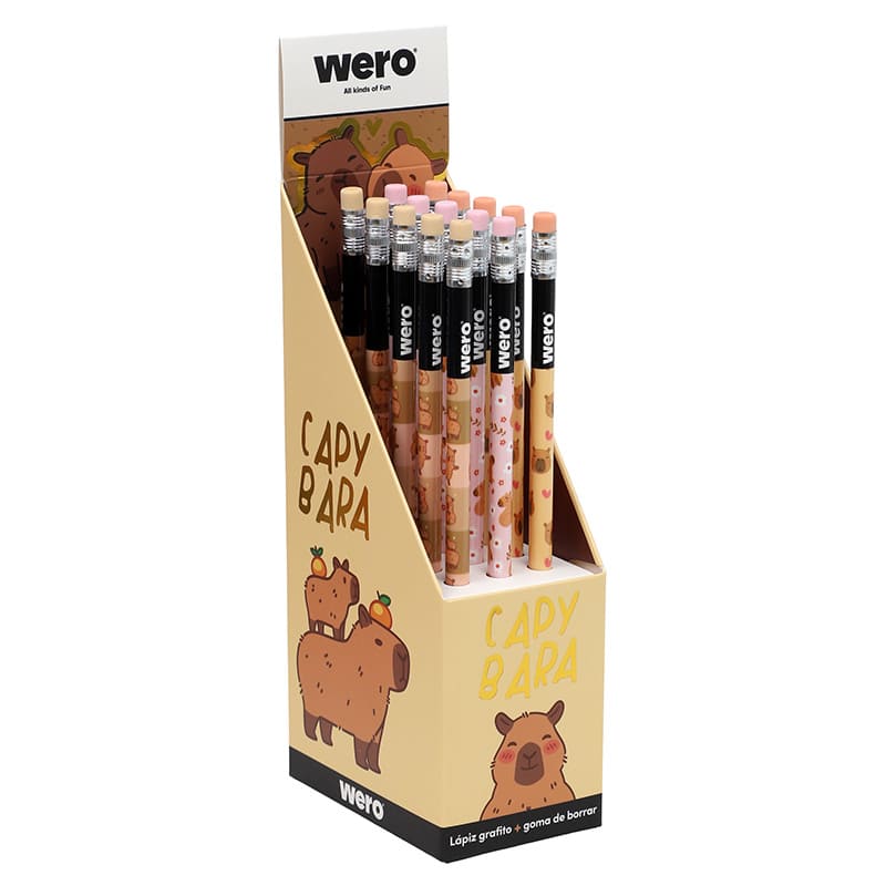  LAPIZ GRAFITO GOMA WERO DISPLAY X15CAPIBARA