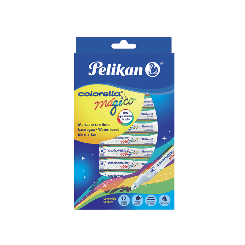  MARCADOR ESCOLAR PELIKAN COLORELLA  MAGICOS X12