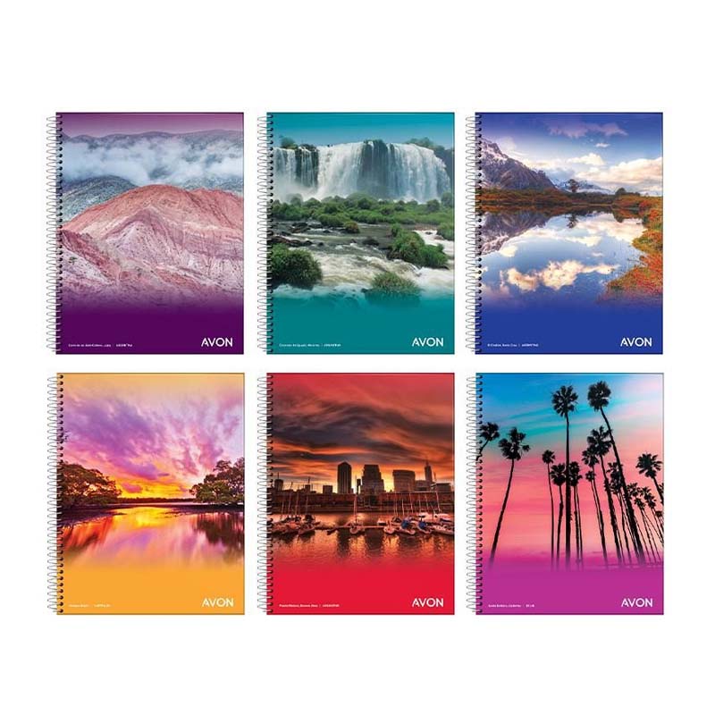  CUADERNO AVON 29/7 TAPA FLEXIBLE  ESPIRAL 84 HOJAS CUADRICULADO