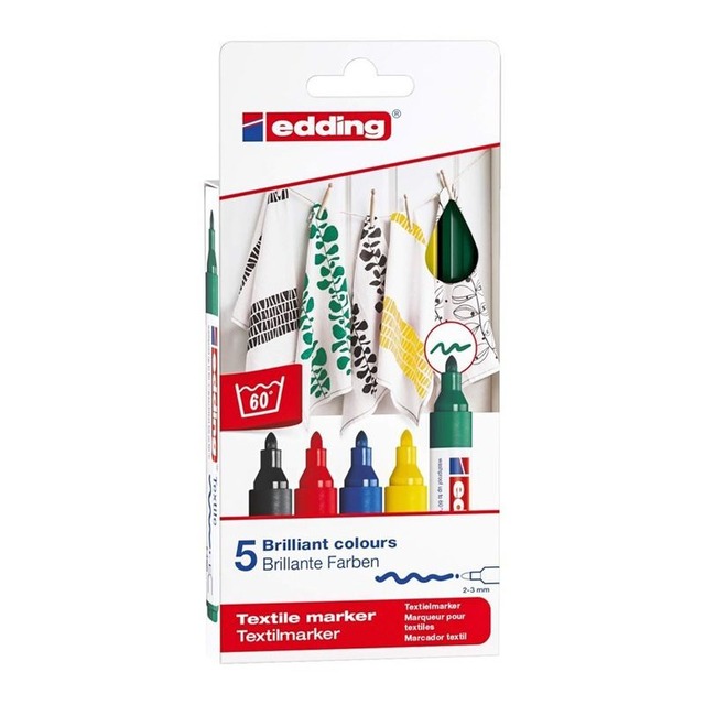  MARCADOR PARA TELA EDDING GRUESO X5  SURTIDO CLASICO