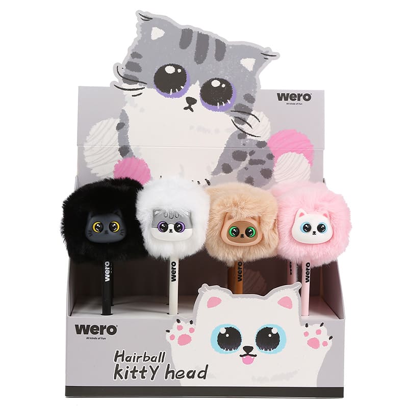  BOLIGRAFO POMPON WERO DISPLAY X12KITTIES