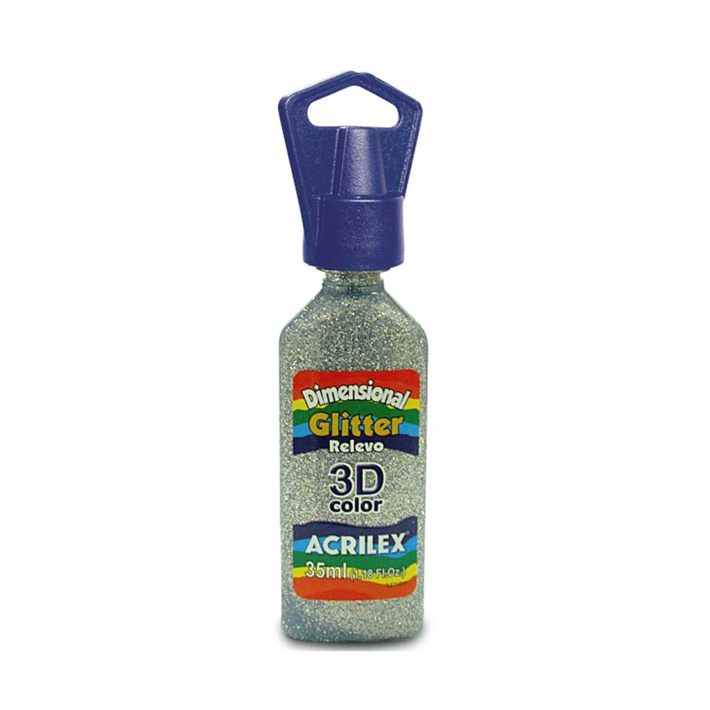  DIMENSIONAL RELIEVE 3D GLITTER ACRILEX;
35ML PLATA