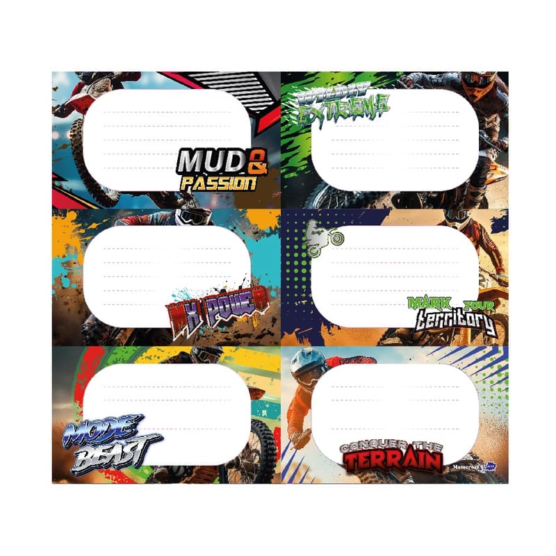  ETIQUETA ESCOLAR INKDROP MOTOCROSS