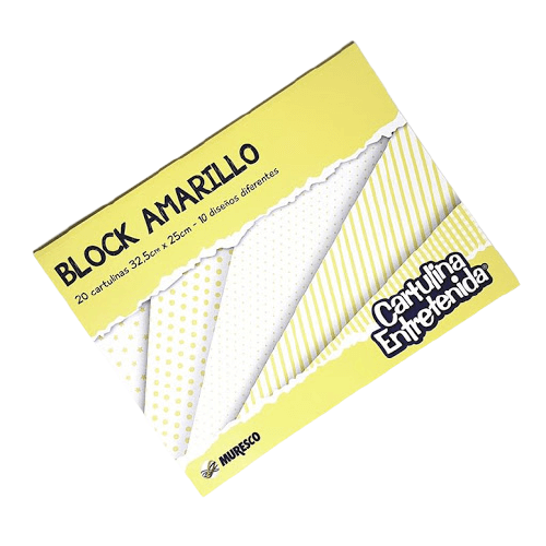  BLOCK CARTULINA ENTRETENIDA MURESCO  AMARILLO MONOCOLOR
