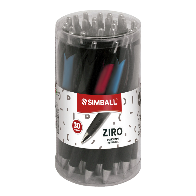  BOLIGRAFO RETRACTIL SIMBALL ZIRO X30  NEGRO