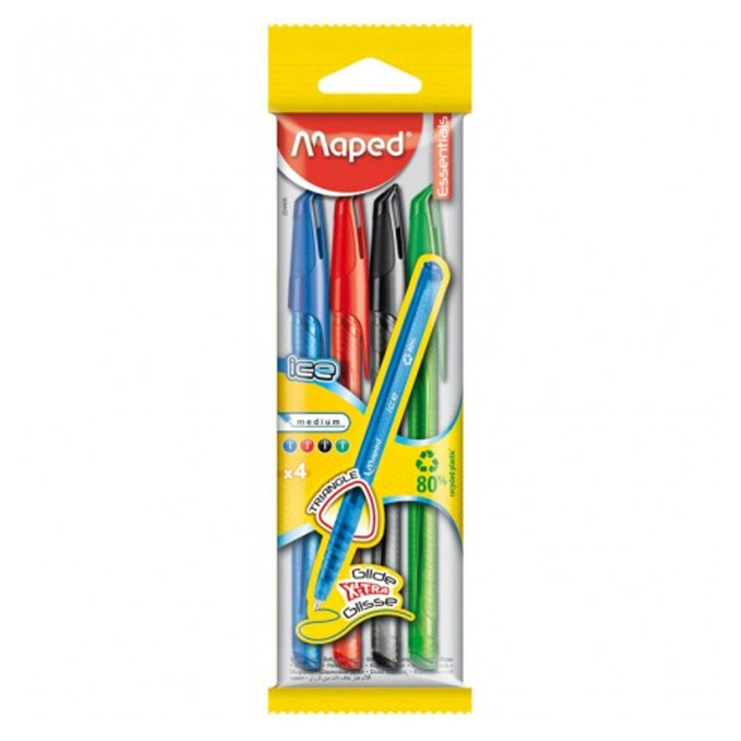  BOLIGRAFO MAPED ICE 1MM X4 SURTIDO