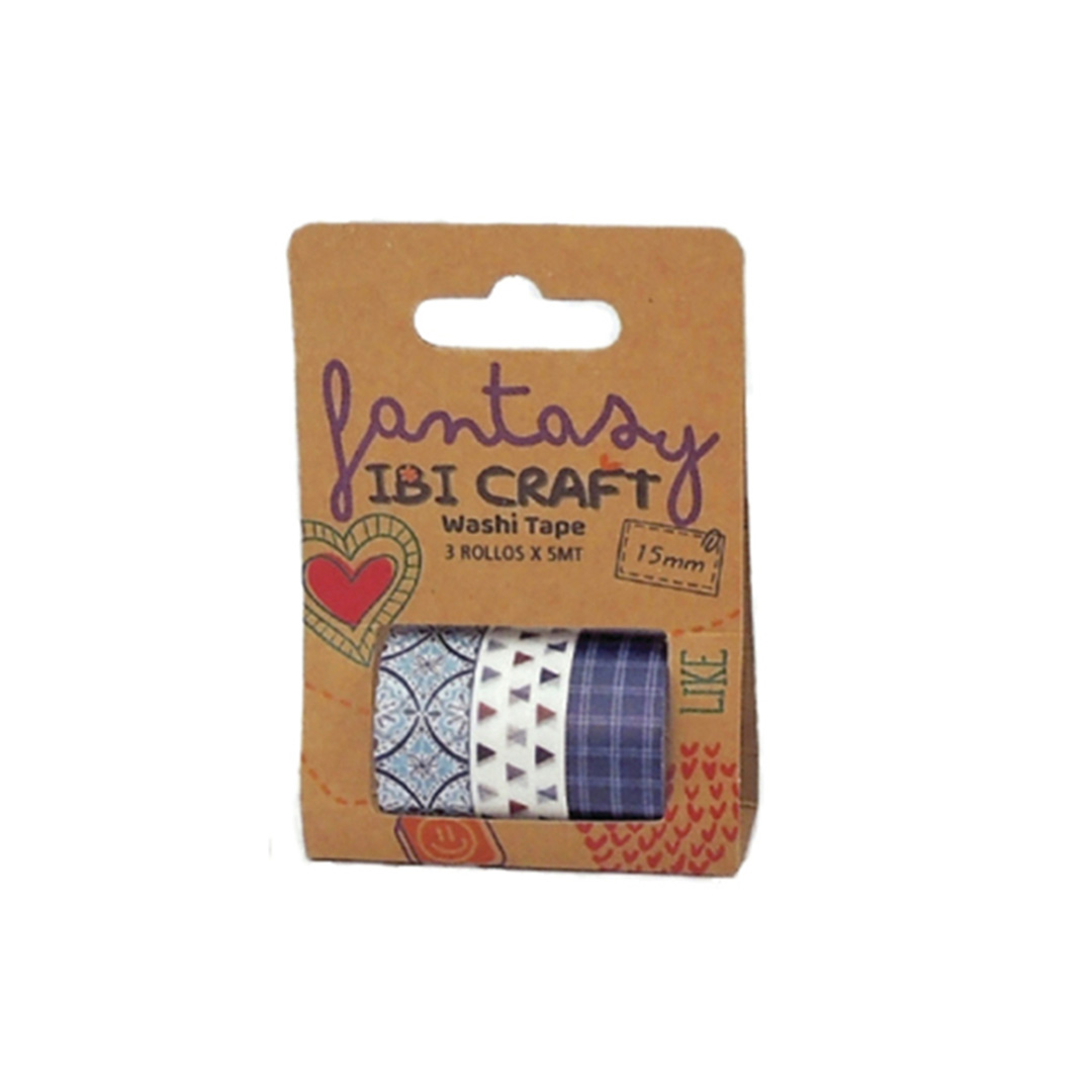  CINTA ADHESIVA IBICRAFT WASHI BLUE 5MT
