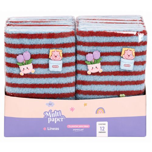  LIBRETA A5 MULTIPAPER 3D PLUSH CHARMSKAWAII 80GR 96 HOJAS RAYADO