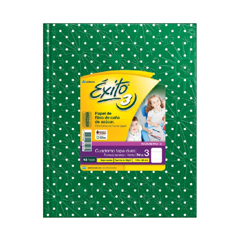  CUADERNO EXITO 19X24 TAPA CARTON LUNAR;
VERDE 48 HOJAS RAYADO