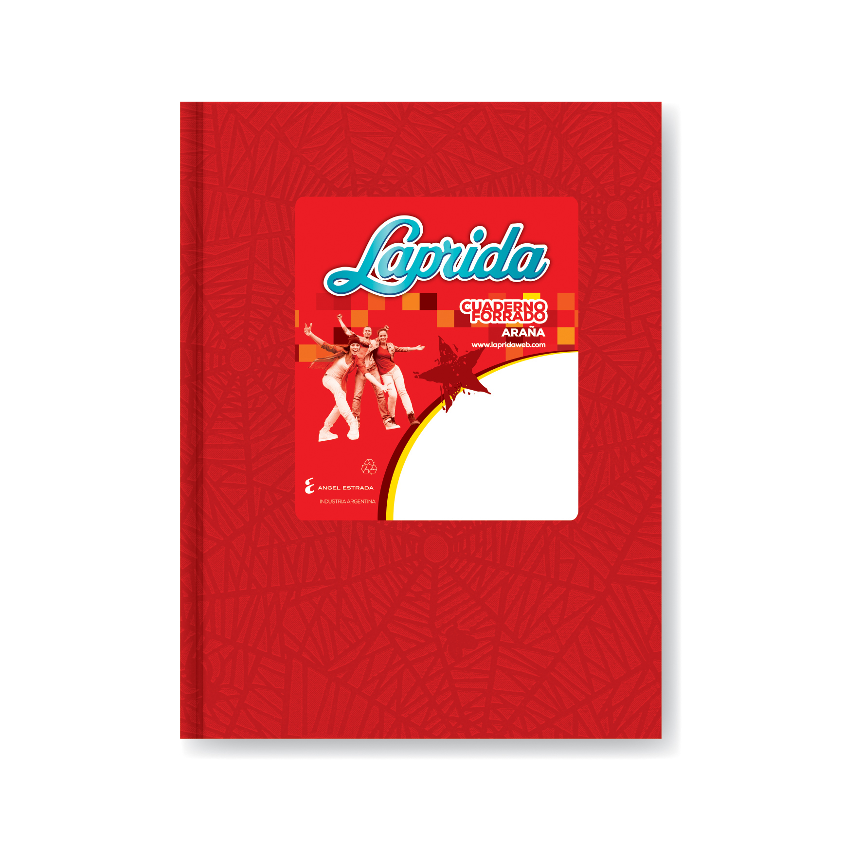  CUADERNO LAPRIDA 16X21 TAPA CARTON ARAÑA  ROJO 98 HOJAS RAYADO