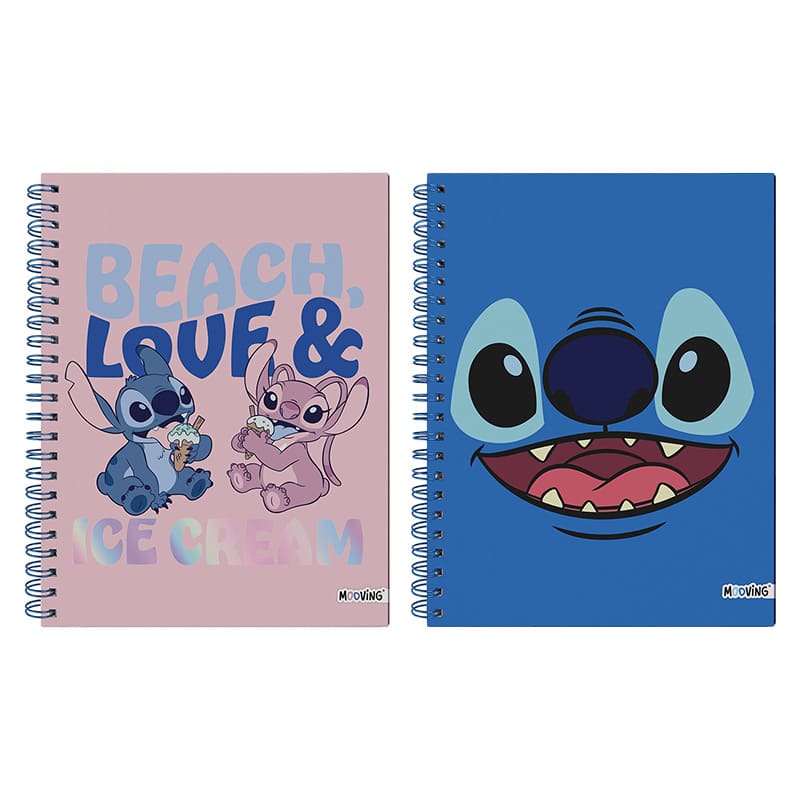  CUADERNO MOOVING A4 TAPA DURA 96H STITCH  RAYADO