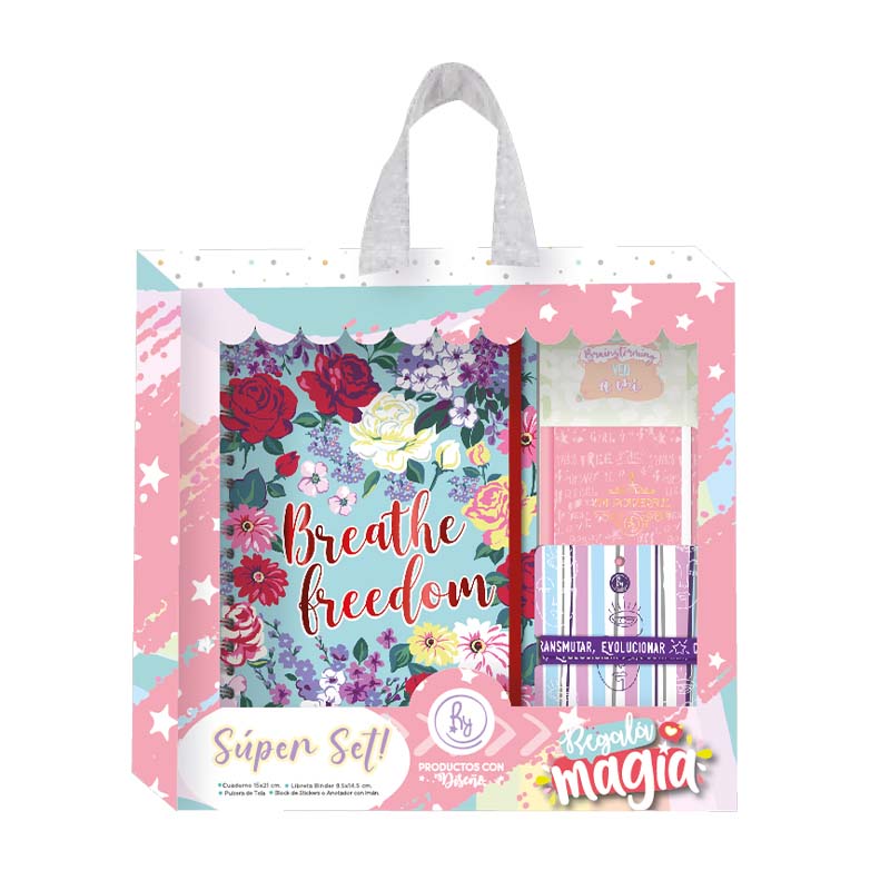  SET REYSA SUPER CUADERNO ECO CHIC (CUAD 15X21+LIBRETA BINDER+ANOTADOR+PULSERA)
