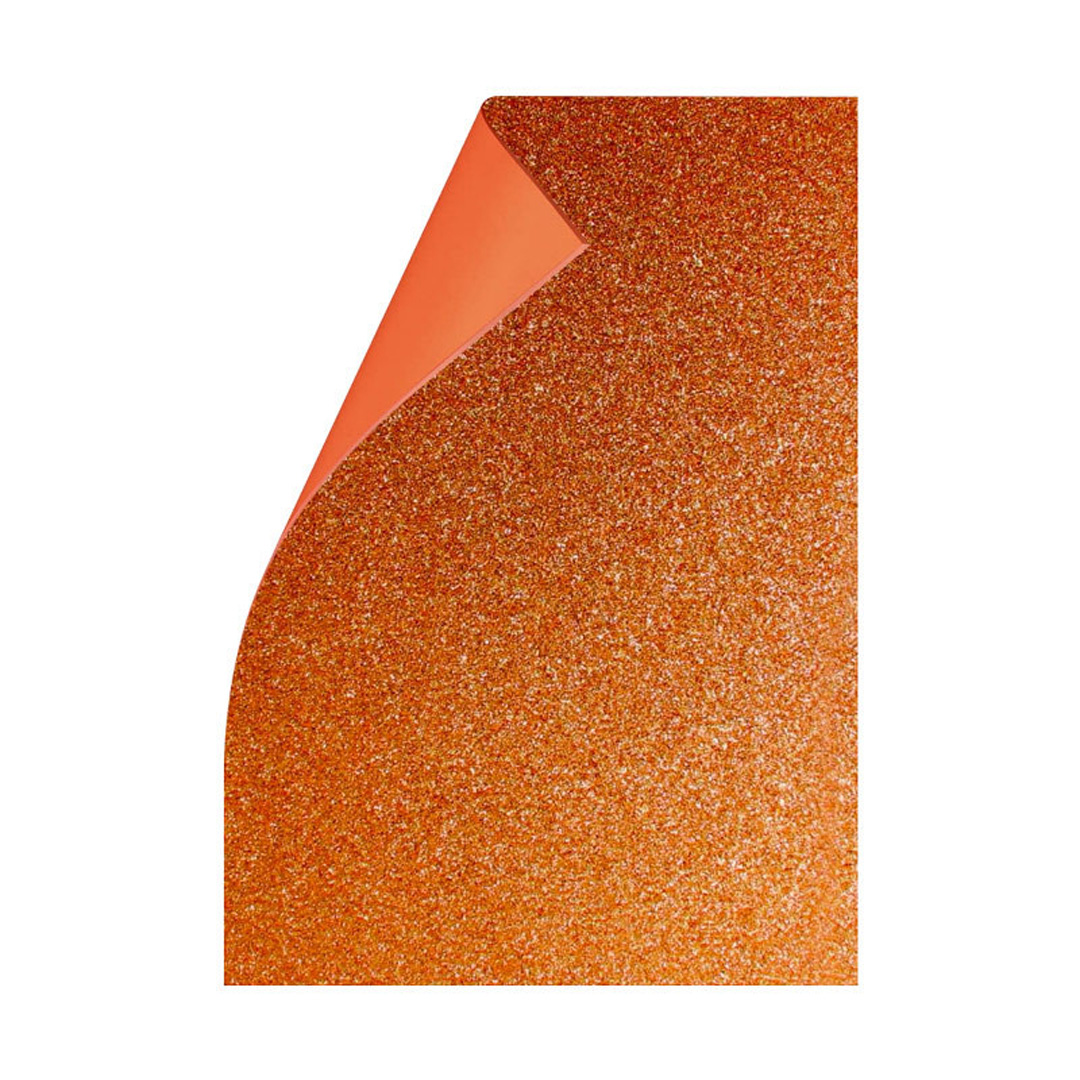  GOMA EVA BRILLO ASB ADHESIVA A4 X10  NARANJA