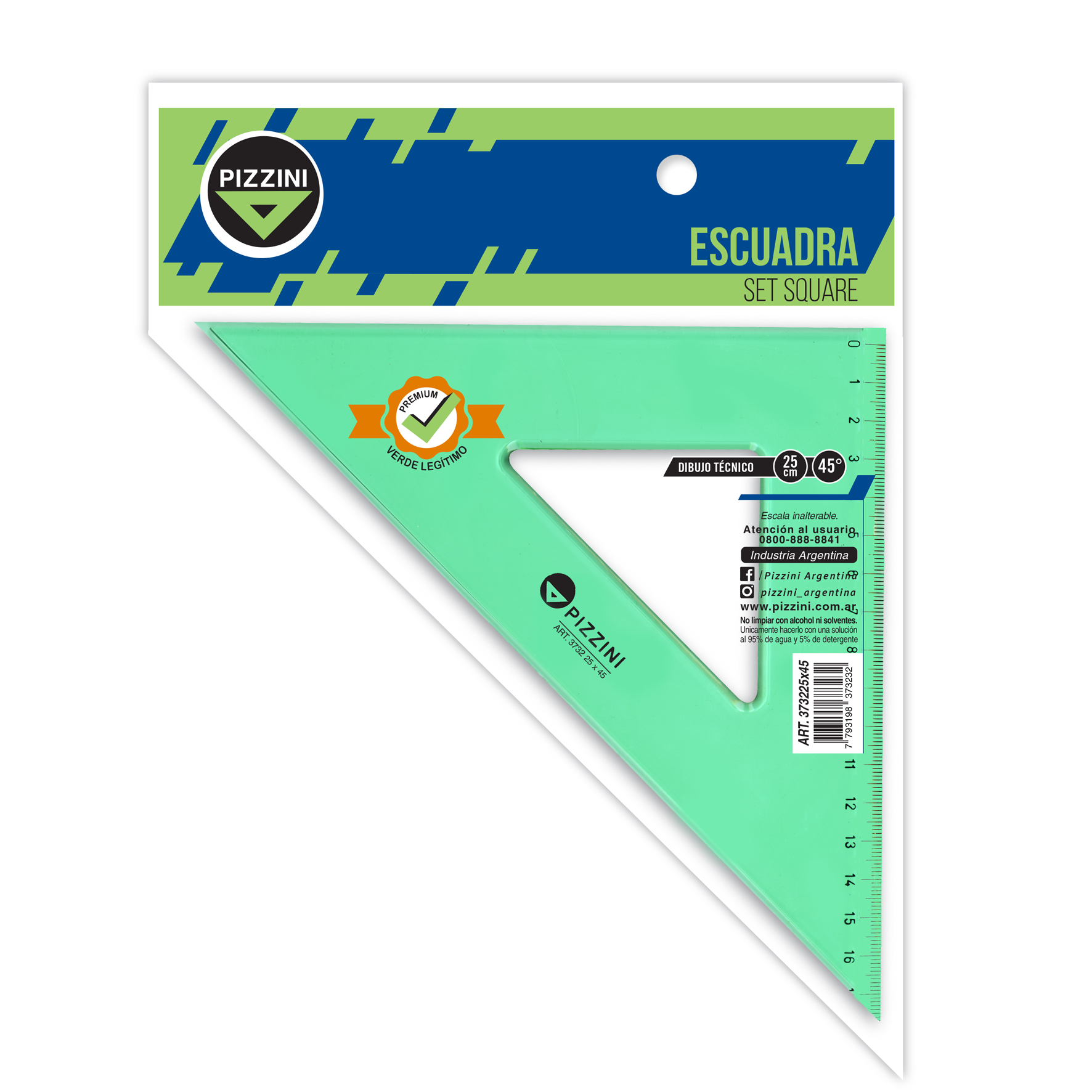  ESCUADRA PIZZINI ESTUDIO 45 25CM