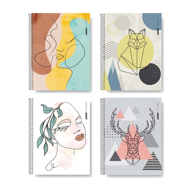  CUADERNO ARTE 29.7 MINIMALISTA TAPA  SEMIRIGIDA 80 HOJAS RAYADO