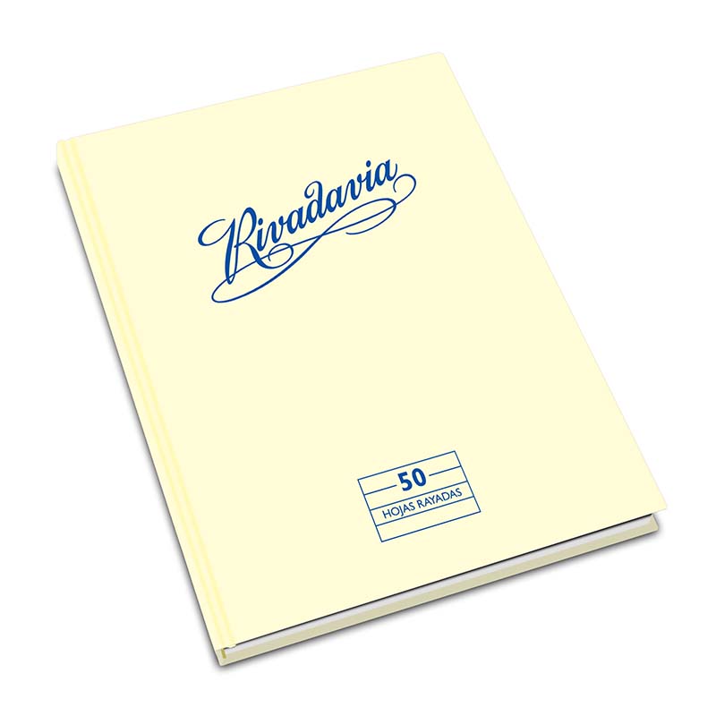 CUADERNO RIVADAVIA 16X21 TAPA CARTON  TRADICIONAL 50 HOJAS RAYADO