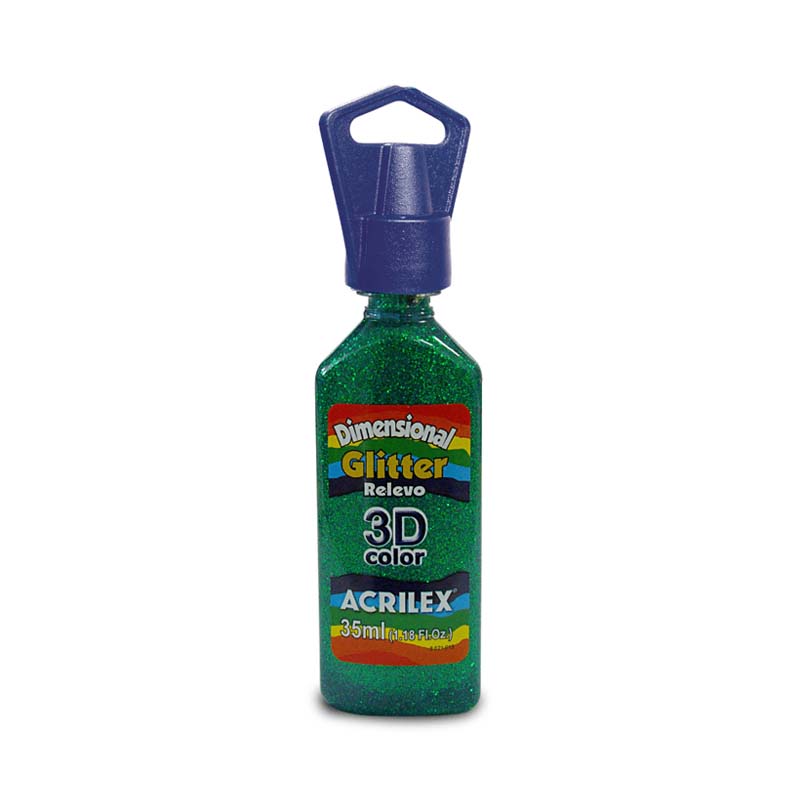  DIMENSIONAL RELIEVE 3D GLITTER ACRILEX;
35ML VERDE