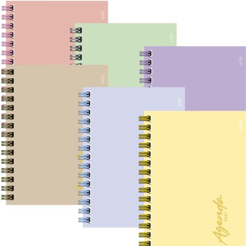  AGENDA ONIX 16X22 N8 ESPIRAL DIA POR  PAGINA PASTEL