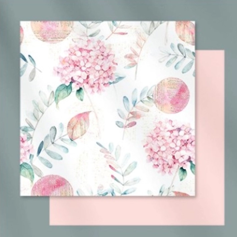  PAPEL COREANO IBICRAFT ROSA FLOREADO  X10H 57X57