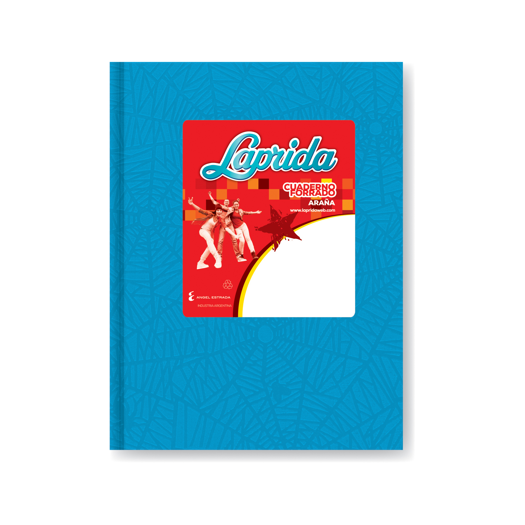  CUADERNO LAPRIDA 16X21 TAPA CARTON ARAÑA  CELESTE 50 HOJAS RAYADO