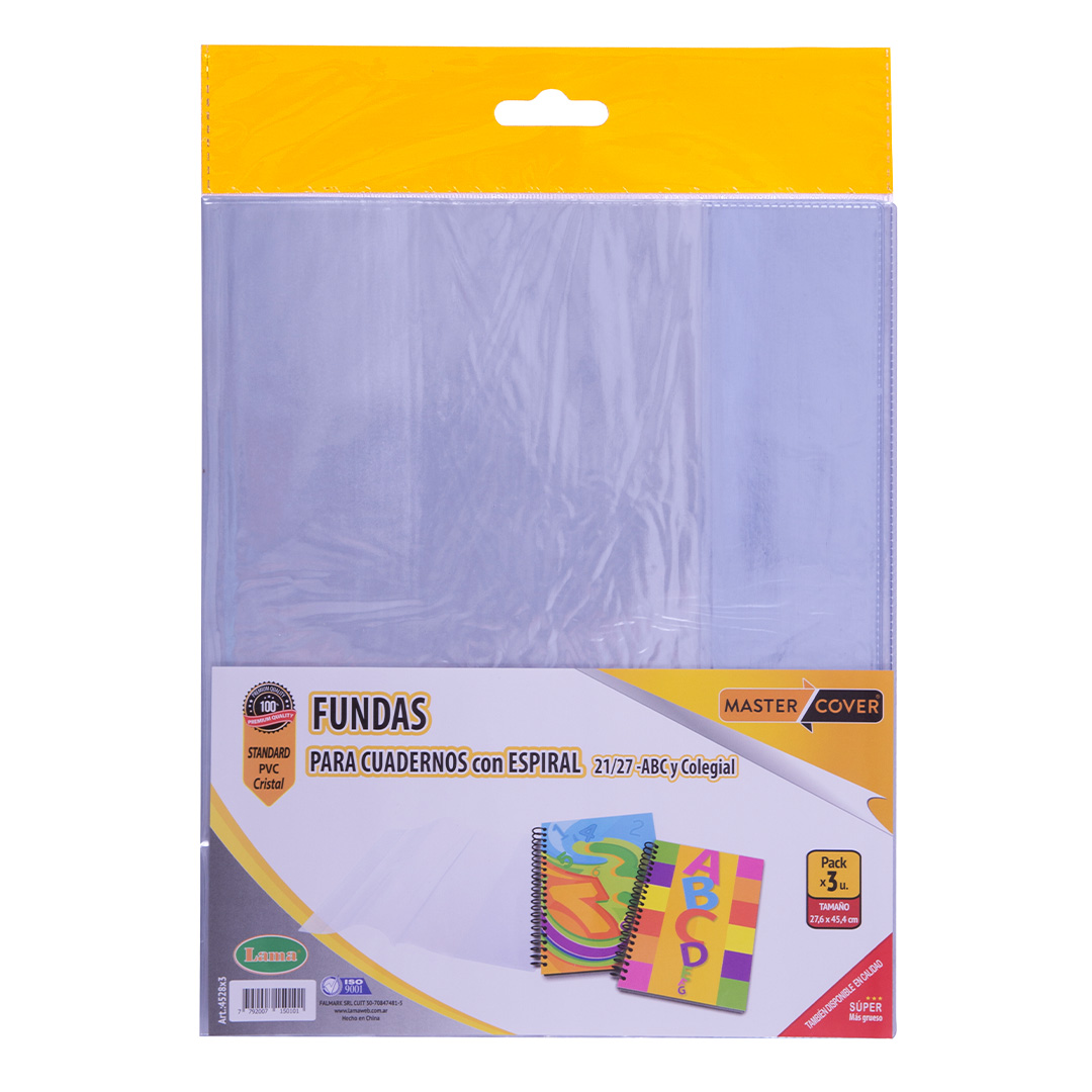  BFUNDA CUADERNO LAMA PVC 21X27 BLISTER;
X3 PACK X 20 BLISTERS