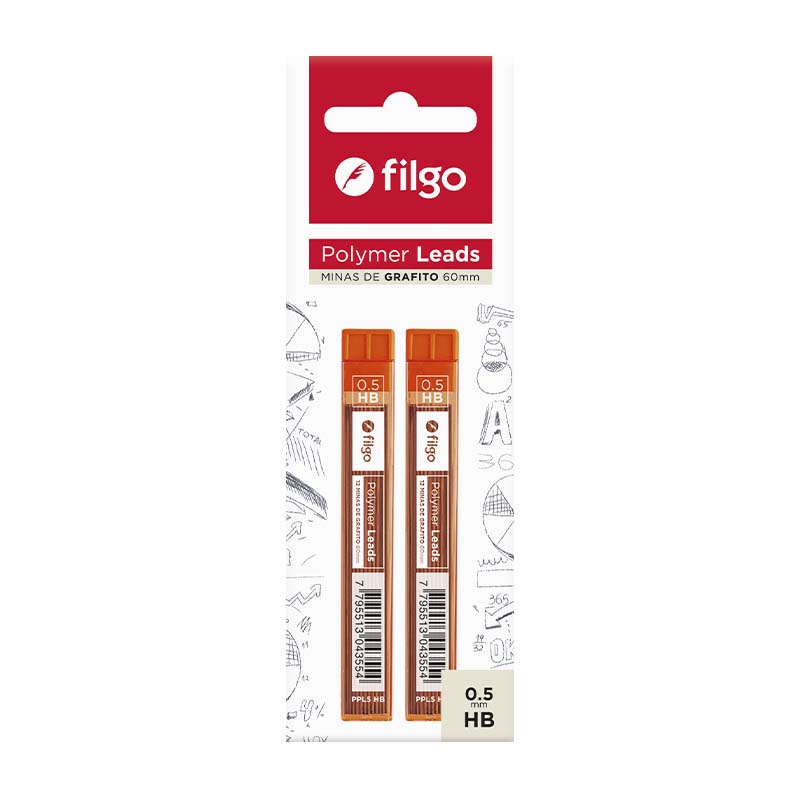  MINA LAPIZ MECANICO FILGO 0.5MM 2B X2FLOW PACK