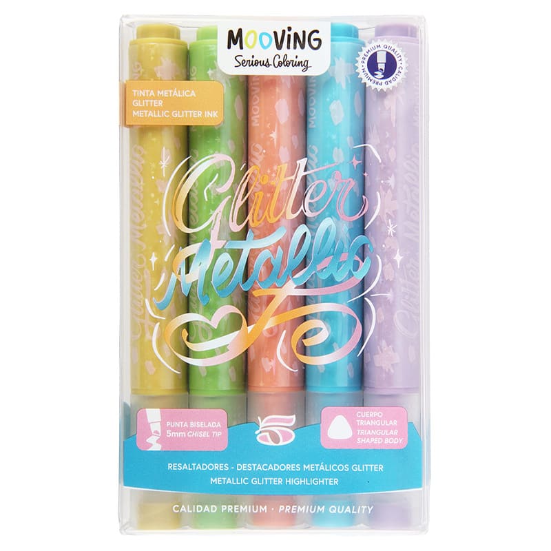  RESALTADOR REDONDO MOOVING METALGLITTER X5