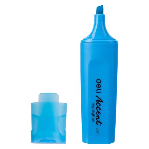  RESALTADOR CHATO DELI ACCENTIO AZUL FLUO  CAJA X 10