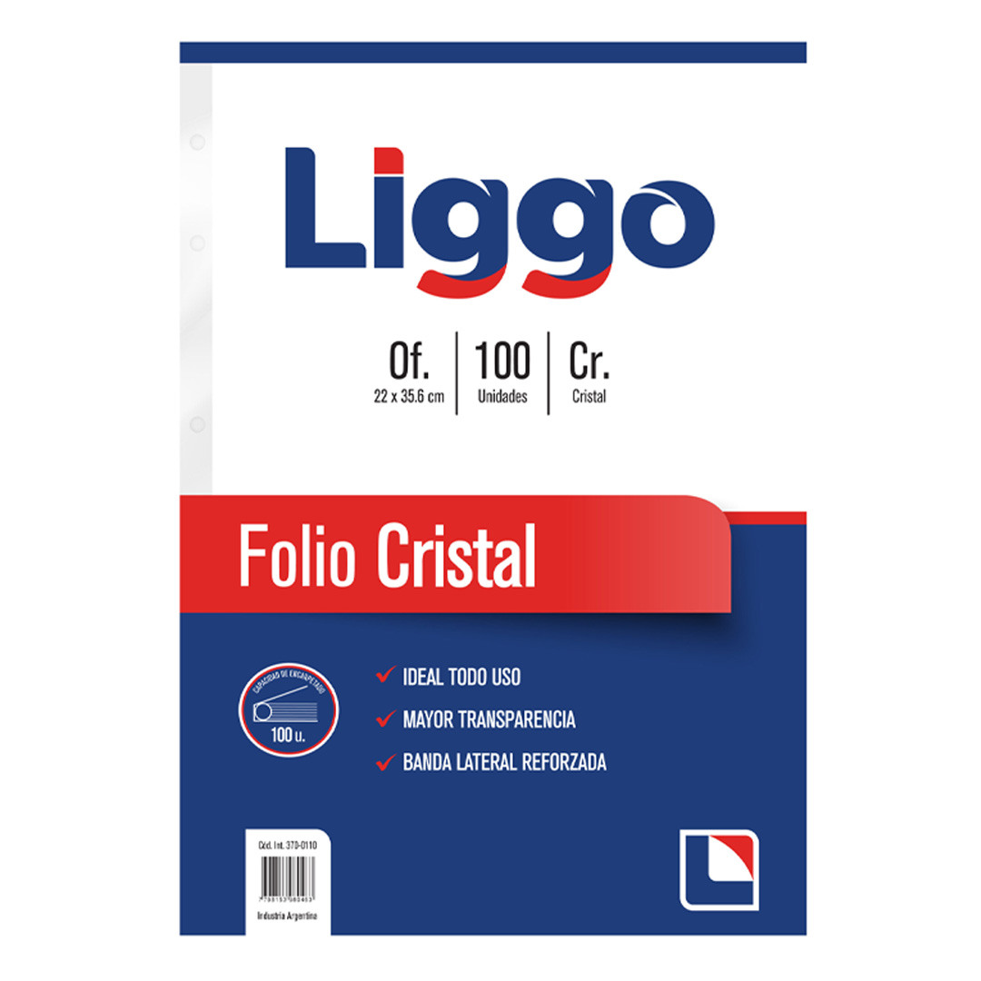  FOLIO OFICIO 40 MICRONES LIGGO CRISTAL