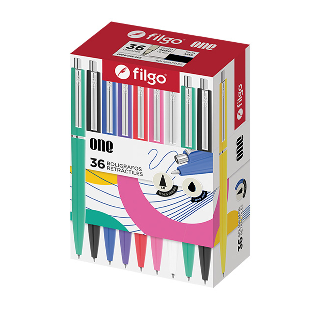  BOLIGRAFO RETRACTIL FILGO ONE NEGRO X36