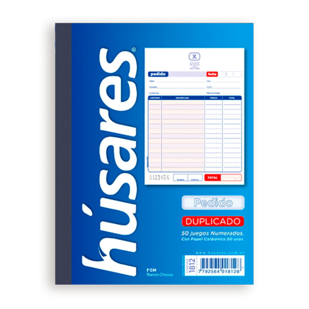  TALONARIO HUSARES 1812 DUPLICADO PEDIDO GRANDE 15X18