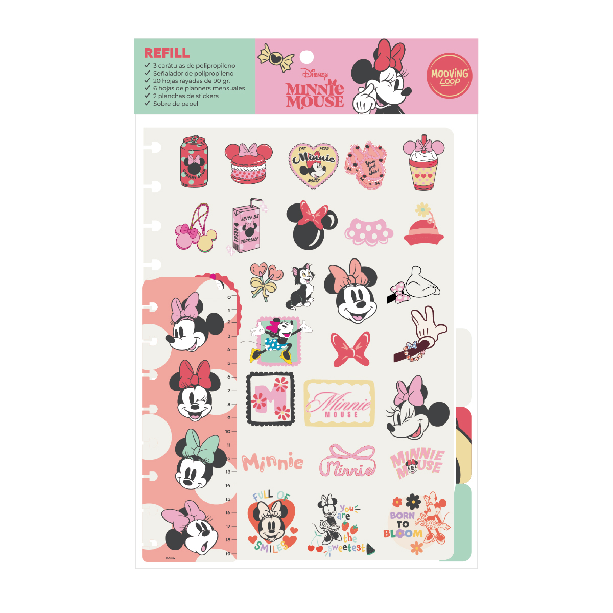  REPUESTO CUADERNO MOOVING LOOP CARTA;
MINNIE MOUSE