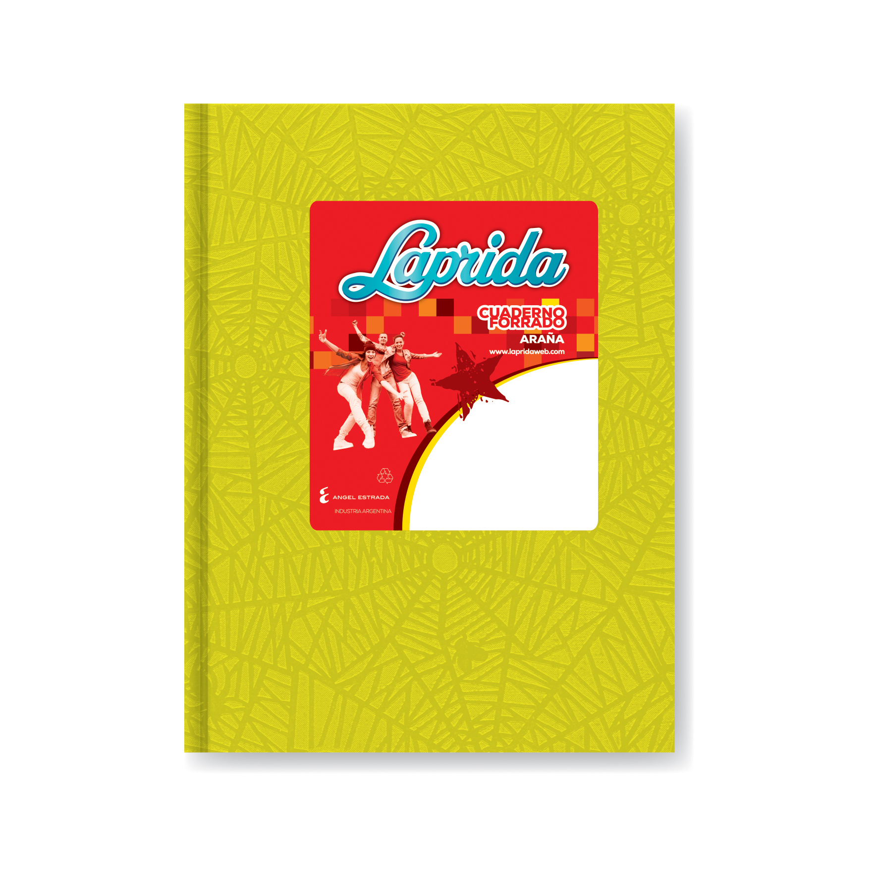  CUADERNO LAPRIDA 16X21 TAPA CARTON ARAÑA  AMARILLO 98 HOJAS CUADRICULADO