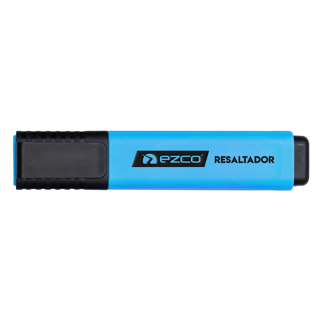  RESALTADOR CHATO EZCO X12 FLUO CELESTE