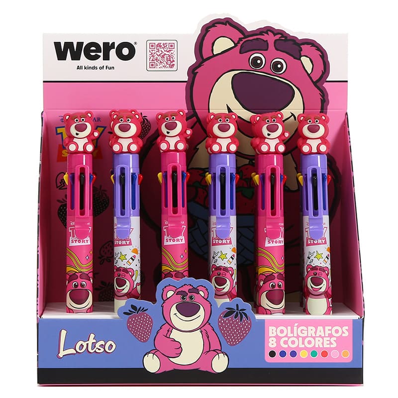  BOLIGRAFO RETRACTIL WERO 8 COLORESDISPLAY X18 LOTSO