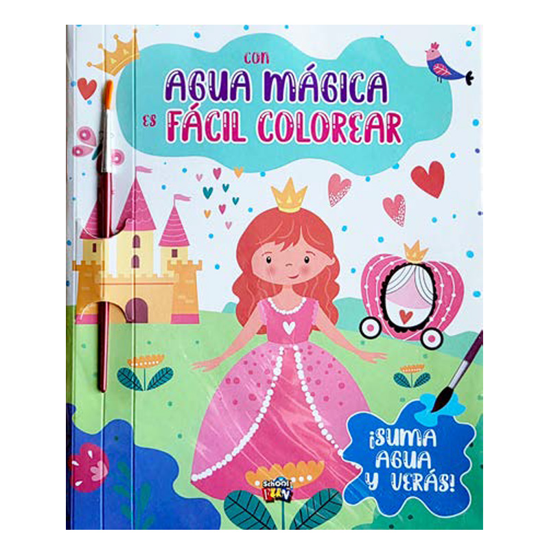  LIBRO PLOW CON AGUA MAGICA ES FACIL  COLOREAR LAS PRICNESAS