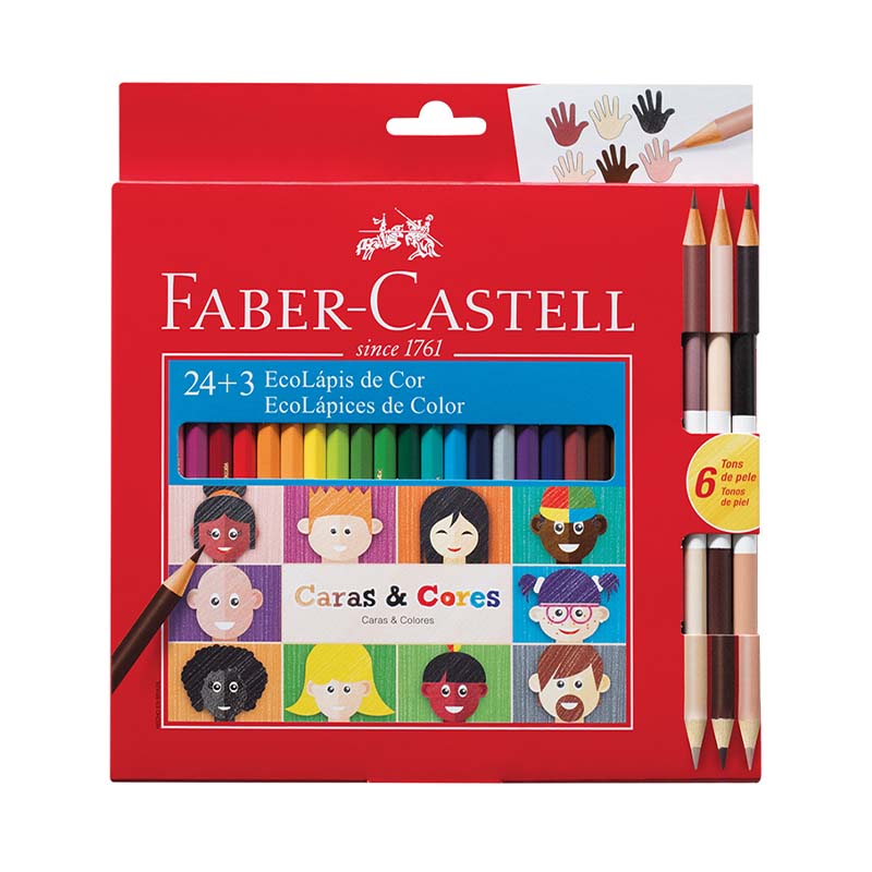  LAPIZ COLOR FABER ECOLAPIZ CARAS X 24 + 3