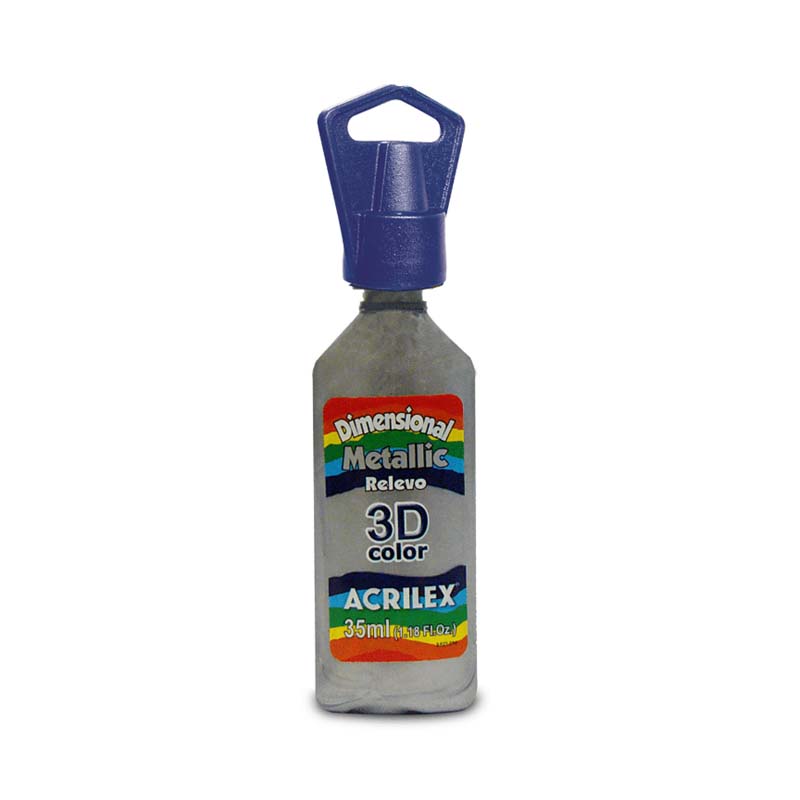  DIMENSIONAL RELIEVE 3D METALLIC ACRILEX 35ML PLATA