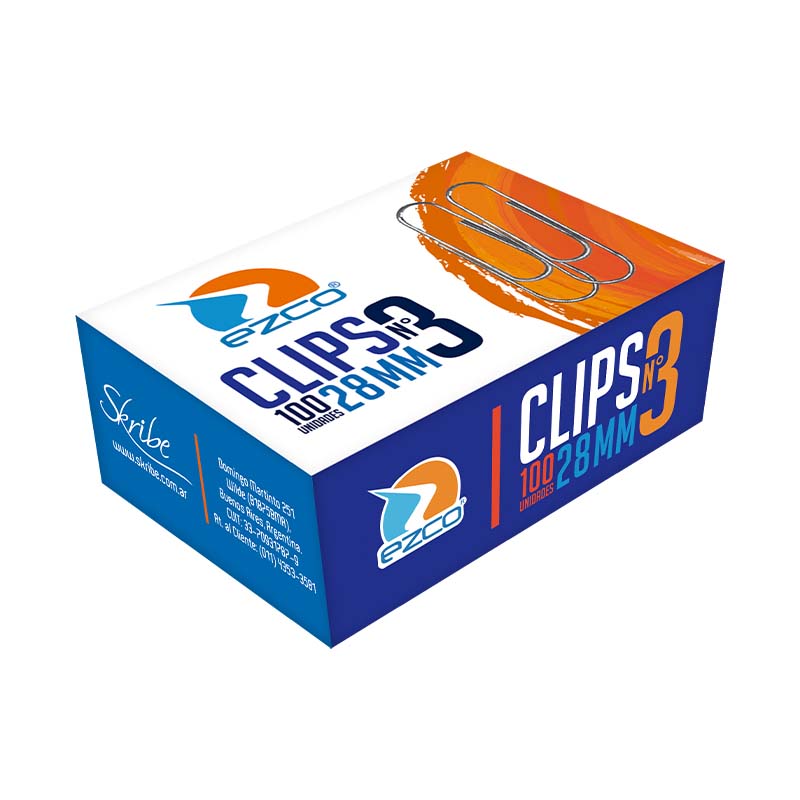  CLIPS EZCO N 3 X 100 EST X10 CAJITAS