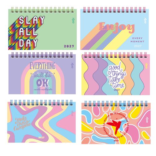  AGENDA ONIX 9X16 POCKET ESPIRAL SEMANA A  LA VISTA RAINBOW