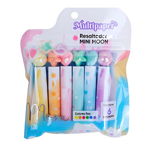  RESALTADOR MINI MULTIPAPER MOON X6 FLUO