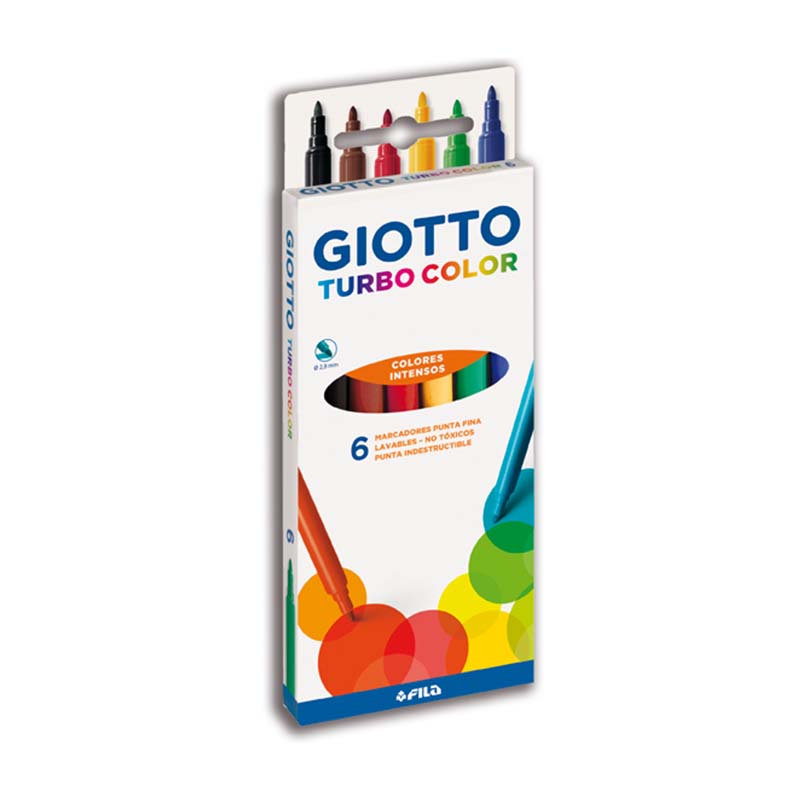  MARCADOR ESCOLAR GIOTTO TURBO COLOR X6