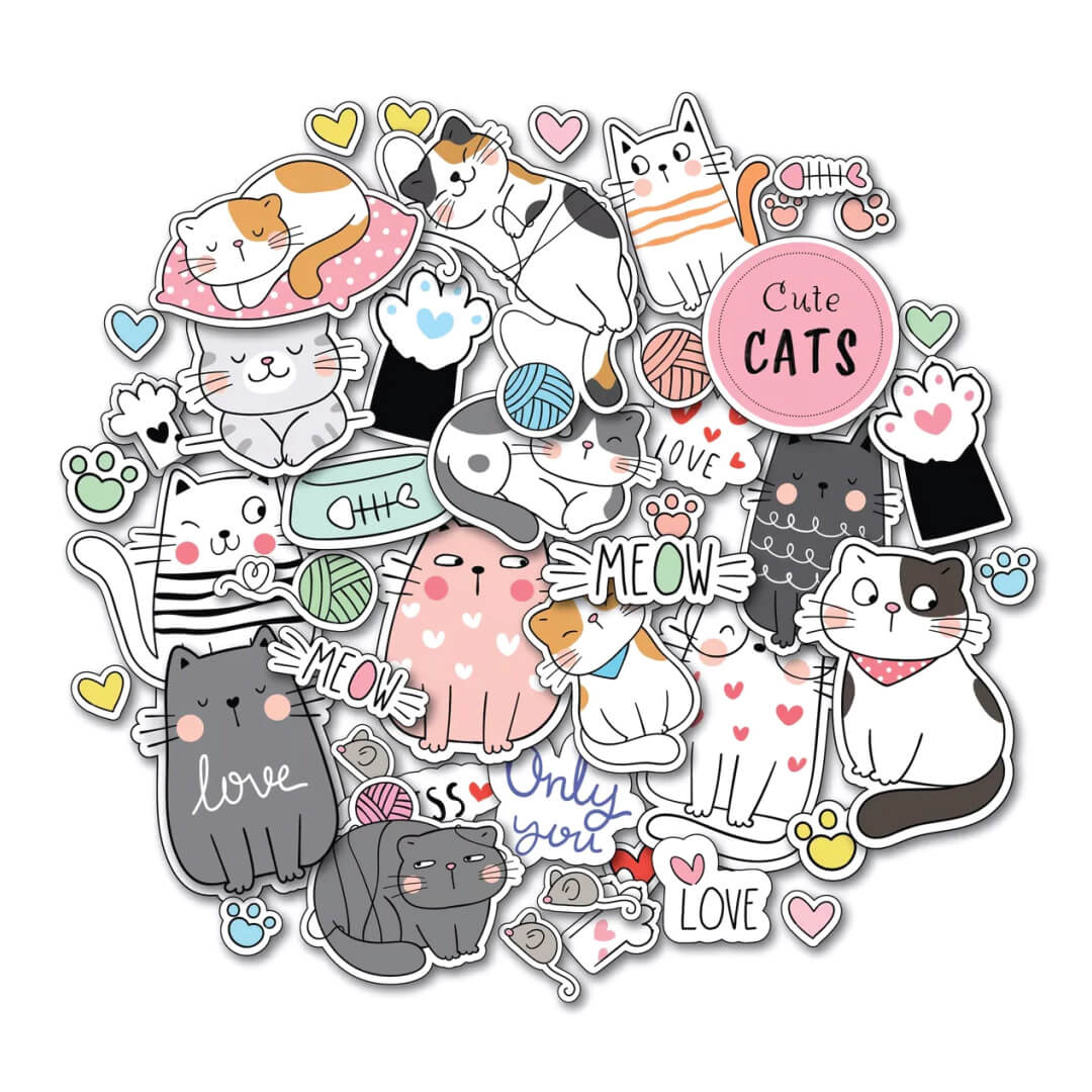  PLANCHA STICKERS GATITO X5