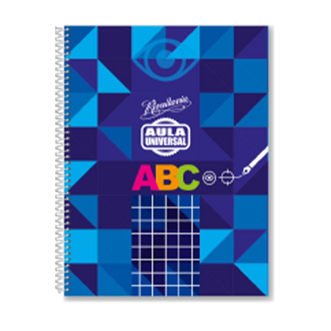  CUADERNO RIVADAVIA 21X27 ABC TAPA CARTON  AULA UNIVERSAL 60 HOJAS CUADRICULADO
