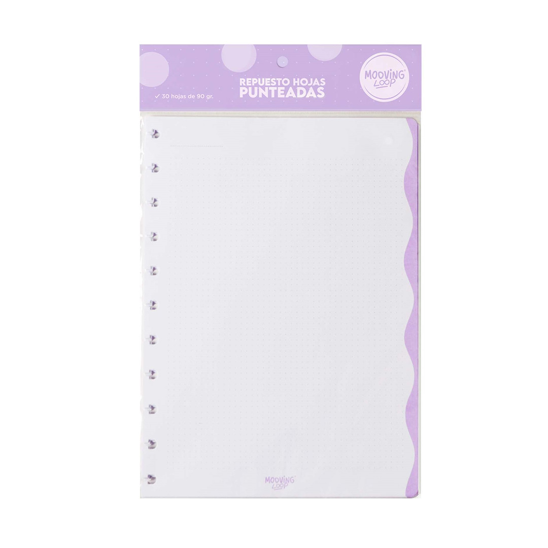  REPUESTO CUADERNO MOOVING LOOP CARTA  PUNTEADO X 30 HOJAS