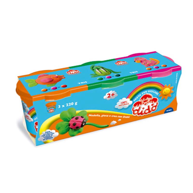 MASA MODELAR DIDO POTE 220GR X3  VERDE/MAGENTA/NARANJA