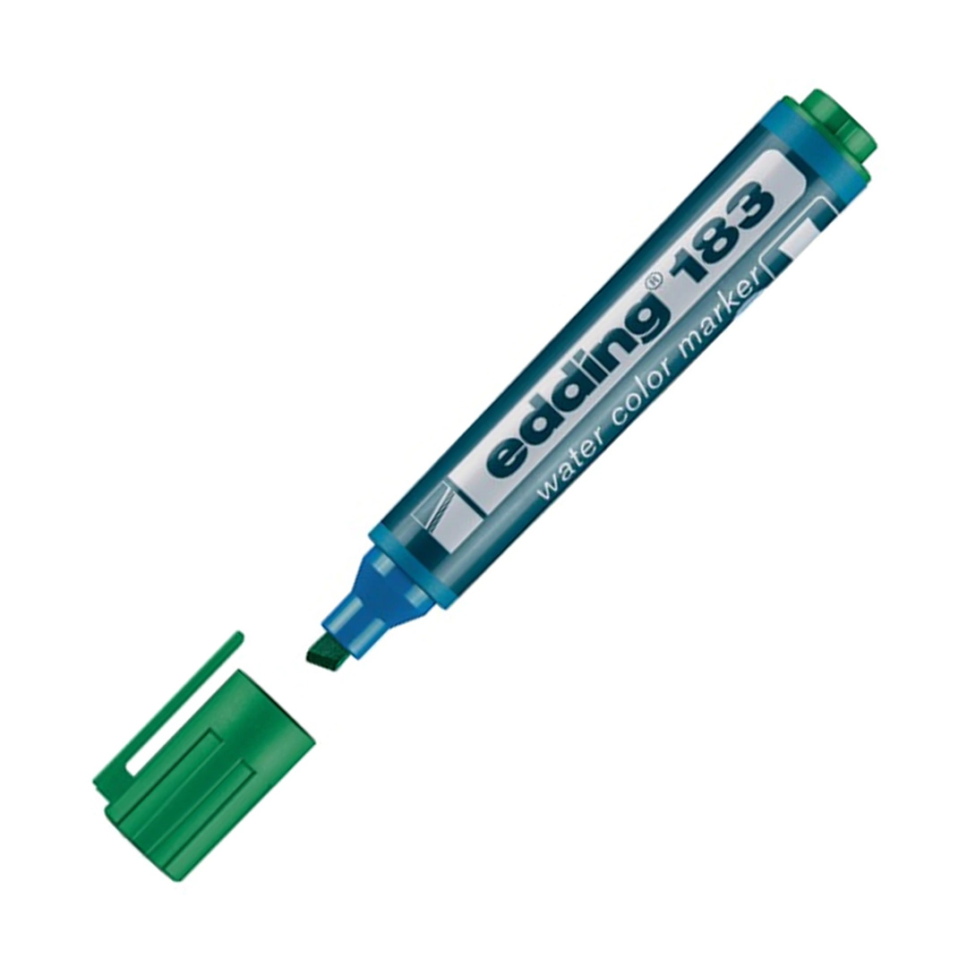  MARCADOR EDDING AL AGUA PUNTA BISELADA;
E-183 VERDE X10