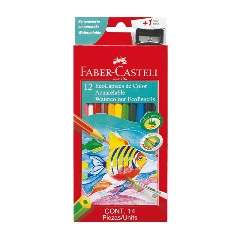  LAPIZ COLOR FABER ACUARELABLE X12 +  SACAPUNTAS
