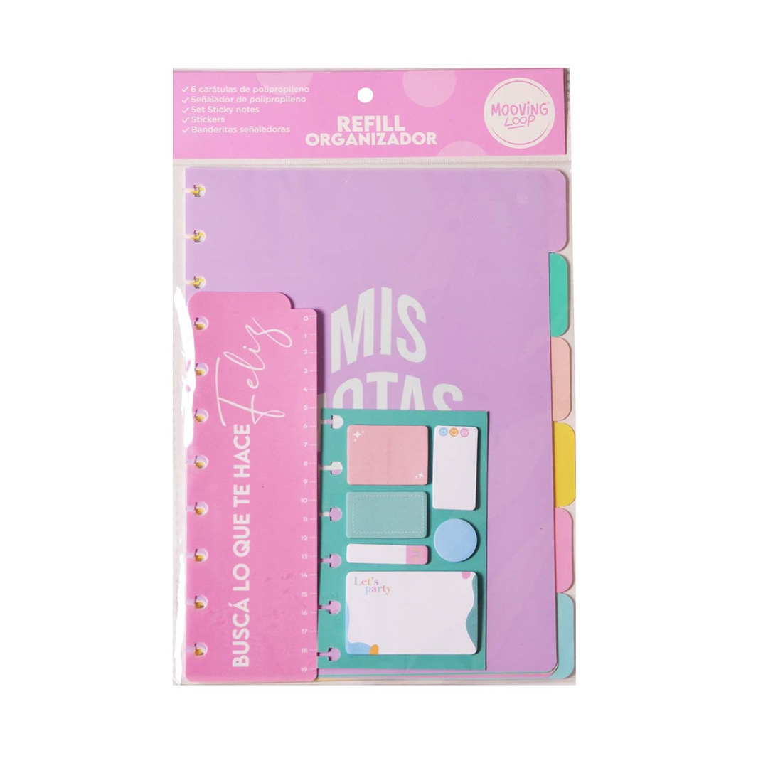  REPUESTO CUADERNO MOOVING LOOP CARTA  ORGANIZADOR MOOVING